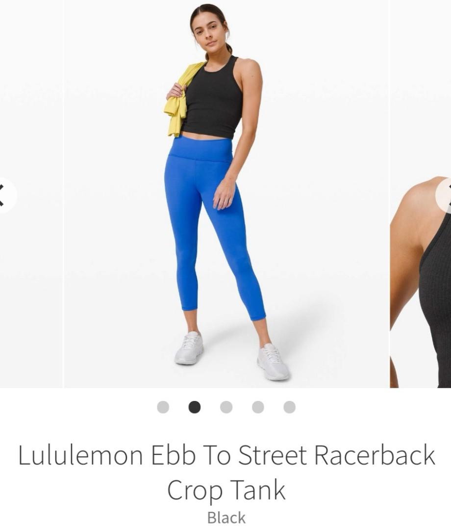 BNWT Lululemon Ebb to Street Crop Racerback Tank size 6, Women's Fashion,  Activewear on Carousell