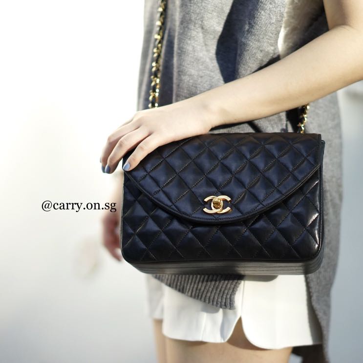 [SOLD] Chanel Vintage Flapbag 24k Gold Black Lambskin Sling Crossbody Chain,  Women's Fashion, Bags & Wallets, Cross-body Bags on Carousell