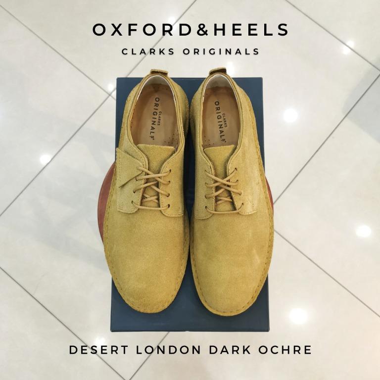 Clarks desert london dark brown hot sale suede