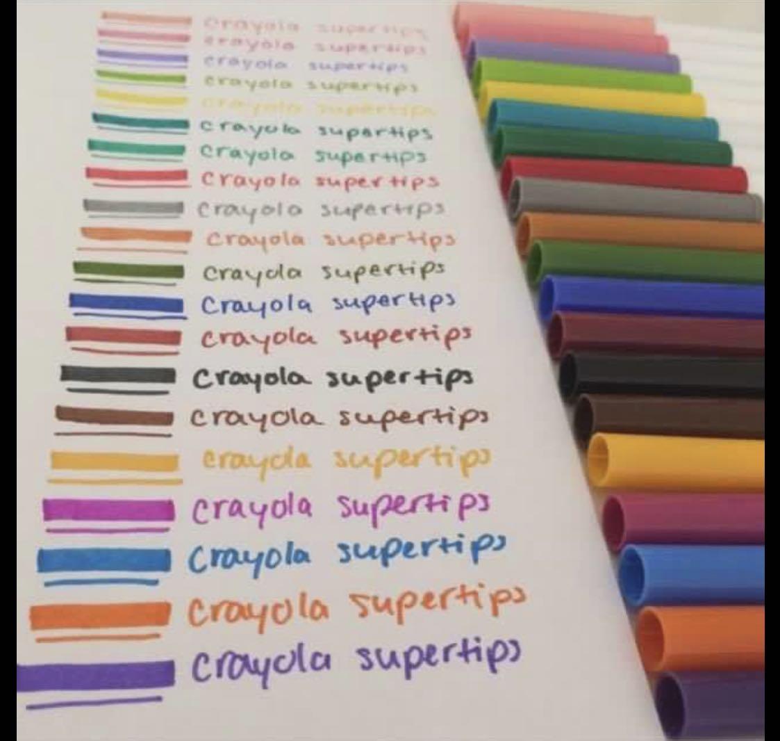 Crayola Super Tips Washable Marker Set of 50- FLAX art