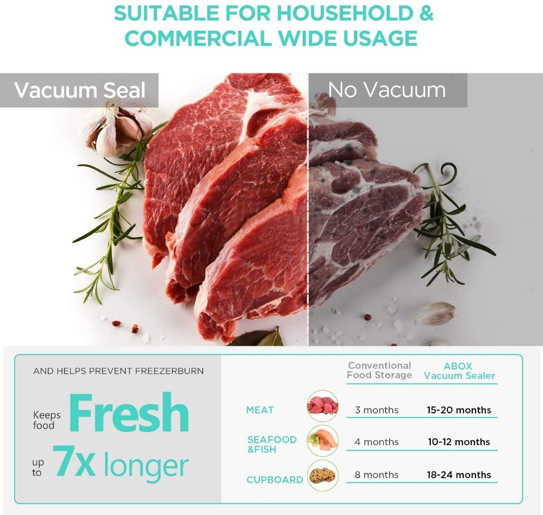 (D) Vacuum Sealer Machine, ABOX V63 Food Vacuum Air Sealing System for