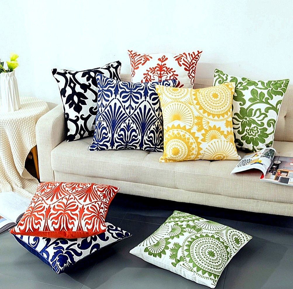 embroidered cushion covers