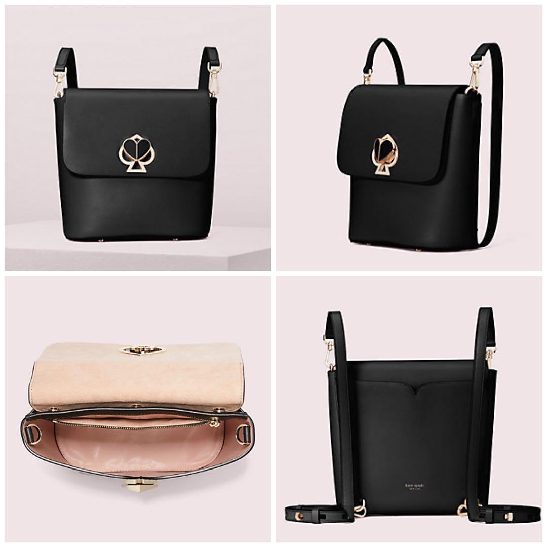 EXCLUSIVE INSTOCK Kate Spade Make It Mine Small Customizable Backpack Crossbody Slingbag Shoulder Bag Convertible Twistlock Black
