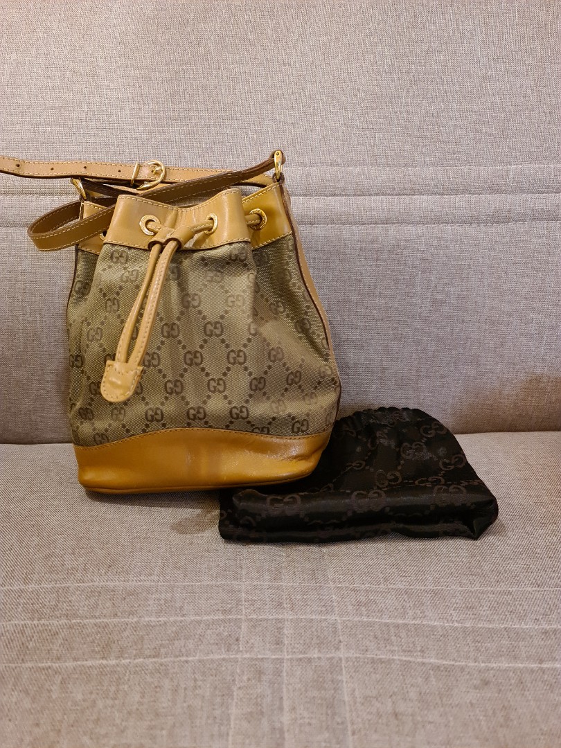 Vintage gucci drawstring bag cheap