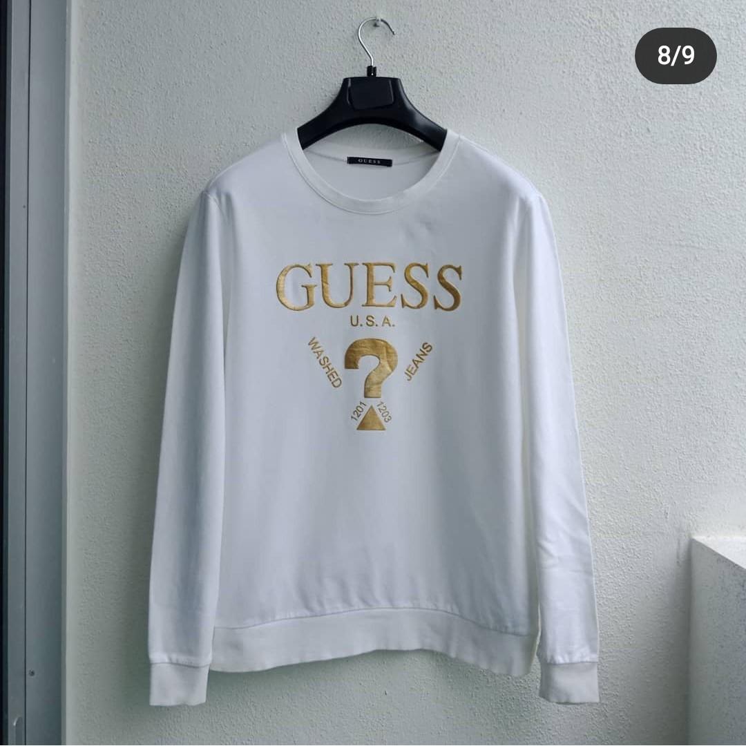 Guess white sweatshirt mens best sale