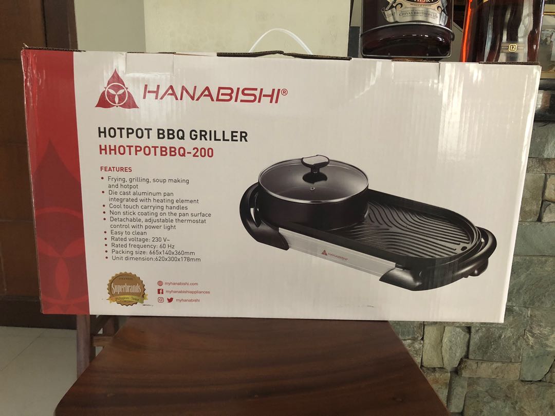 Hanabishi Hotpot BBQ Griller, Furniture & Home Living, Kitchenware