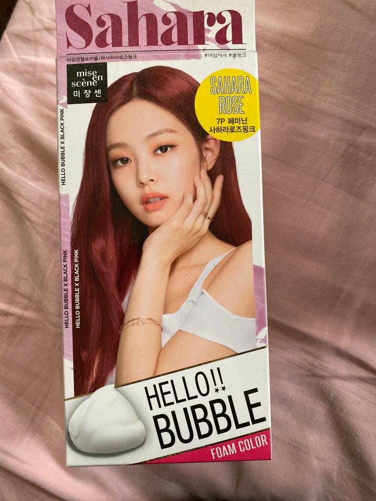 Hello Bubble X BLACKPINK Hair dye (SAHARA ROSE) , Beauty & Personal