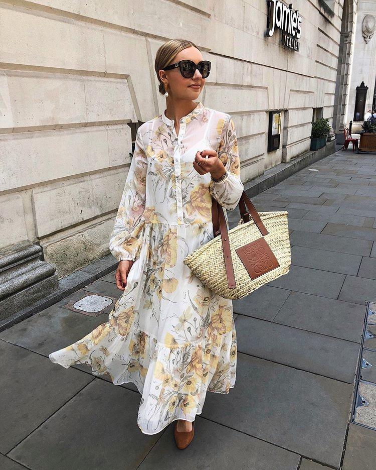 H m Floral Chiffon Dress