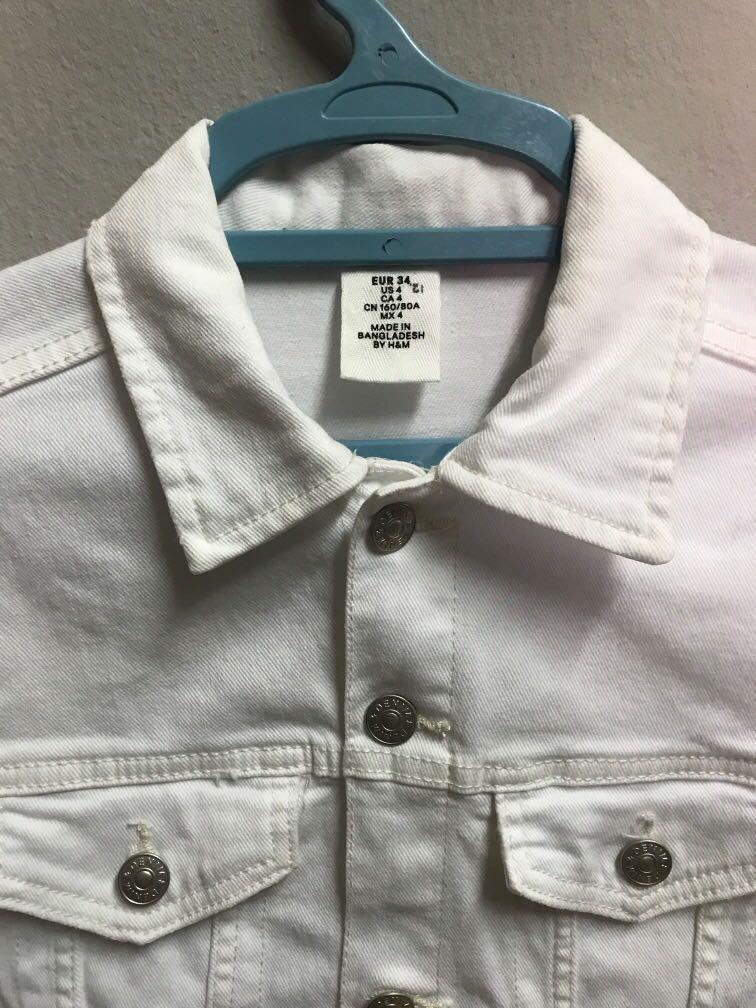 h and m white denim jacket