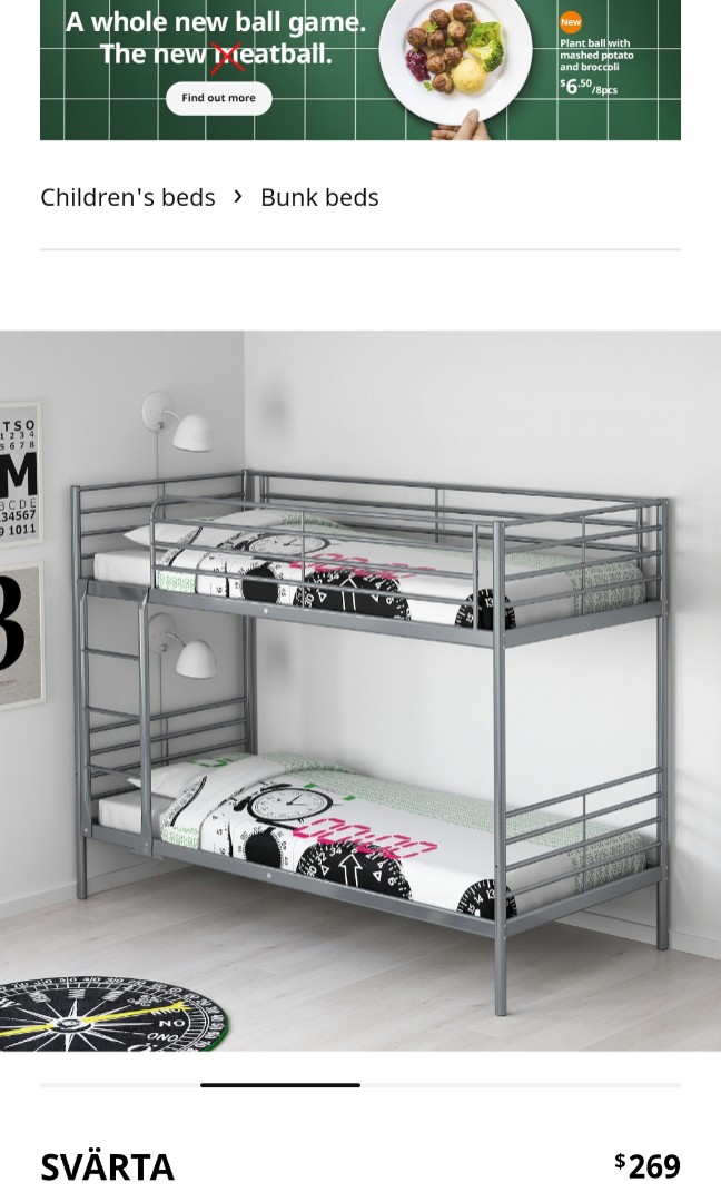 Ikea Bunk Bed Furniture Home Living, Ikea Svarta Bunk Bed Instructions Pdf