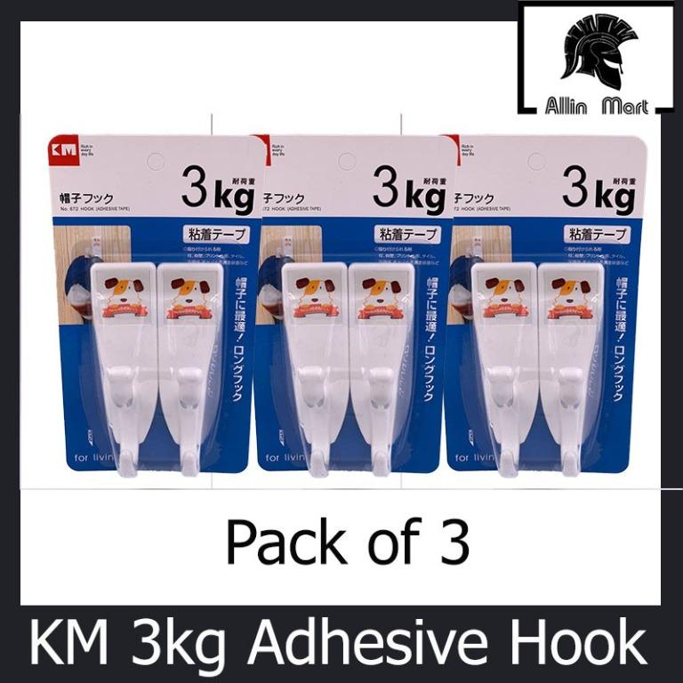 Km Heavy Duty Strong Adhesive Wall Hook 3kg Pack Of 3 Furniture Home Decor Others On Carousell