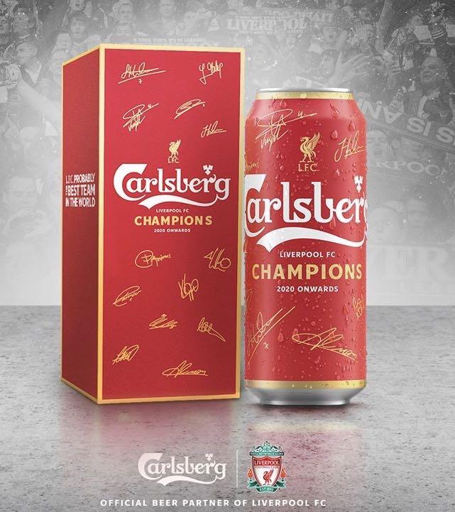 å¨æ° LIVERPOOL FC Champions x Carlsberg Beer LFC Official 500ml ç¾è²¨, ç·è£, éåæè£ - Carousell