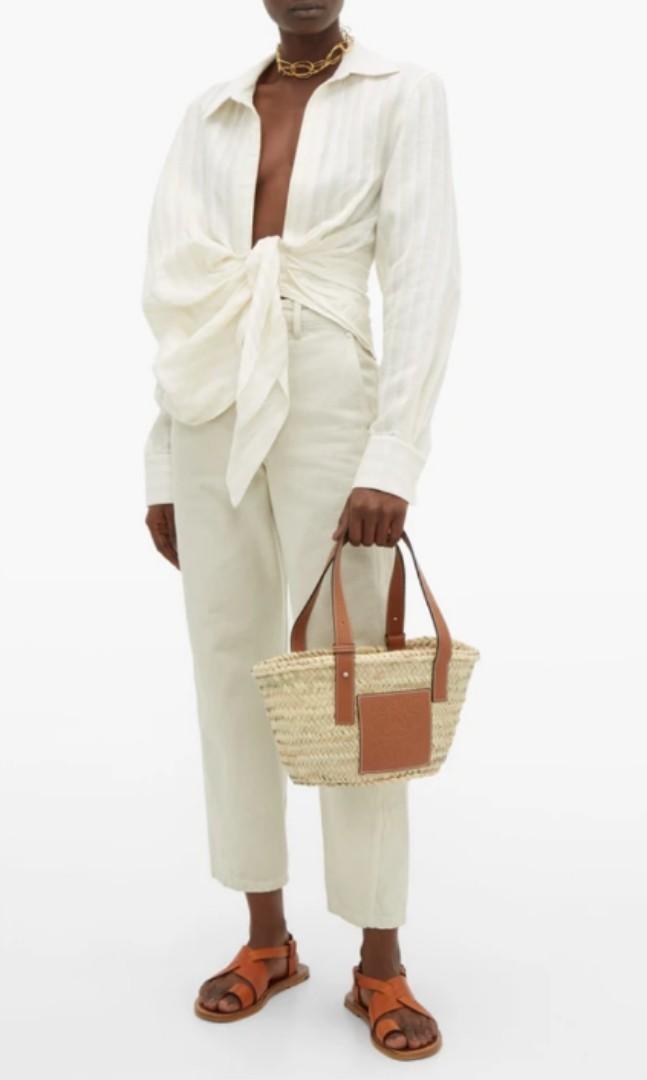 loewe mini raffia bag