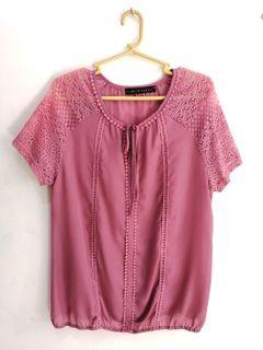 Old Rose Blouse Loose Fit Lace