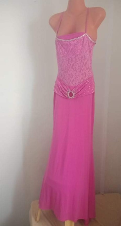 pink long gown