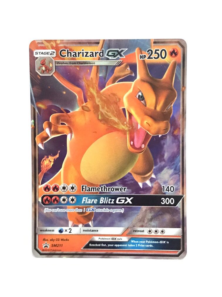 ULTRA RARE HOLO PROMO CARD CHARIZARD GX SM211 NM POKEMON 