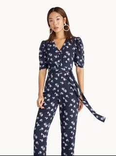 Pomelo Puffed Sleeves Floral Jumpsuit