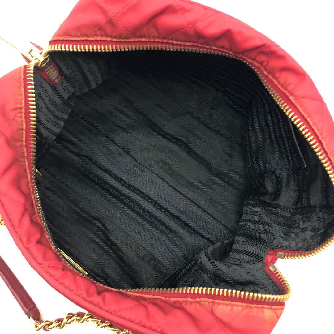PRADA BL0903 RED TESSUTO IMPUNTU SHOULDER BAG 207011109 Women s