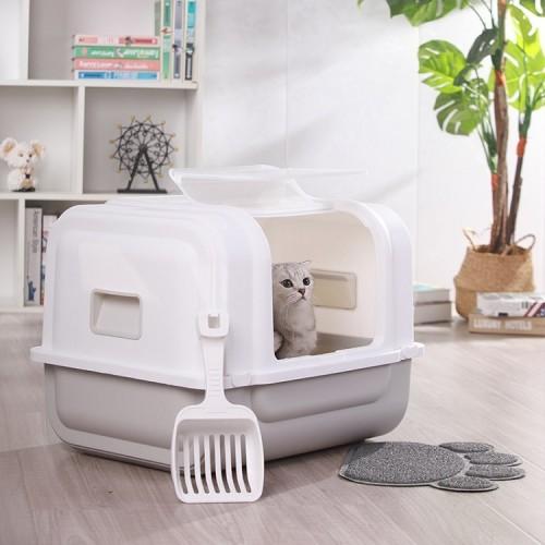 Side entry cat litter box top