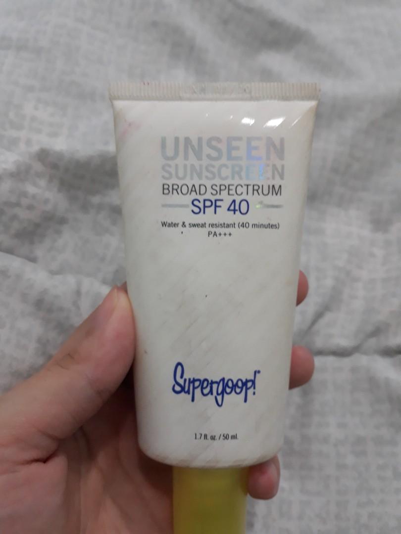 supergoop unseen sunscreen broad spectrum kesehatan kecantikan kulit sabun tubuh di carousell