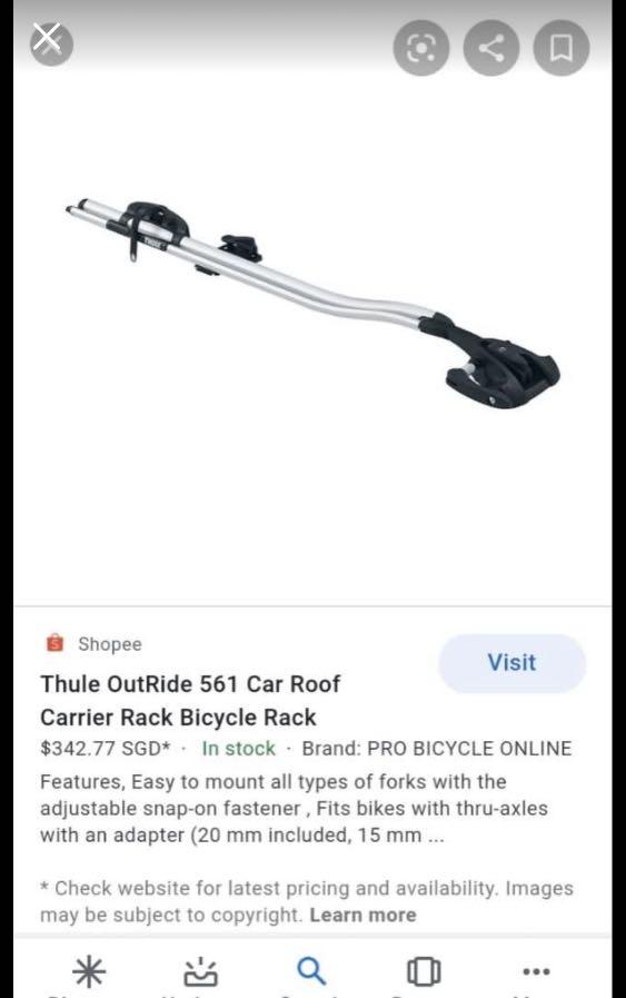 Thule outride 561 roof bike carrier Sports Equipment Bicycles