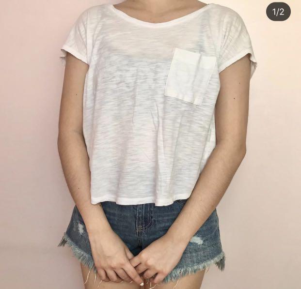 Uniqlo Basic White Shirt/Tee (Category: Shirts) located in Quezon City. Submitted by nicolekmn (Listing ID 1045153976, Image 2). Description: Used only 1-3x Size is M-L Condition 10/10.