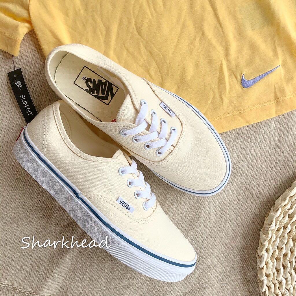 Vans Authentic 米白藍邊