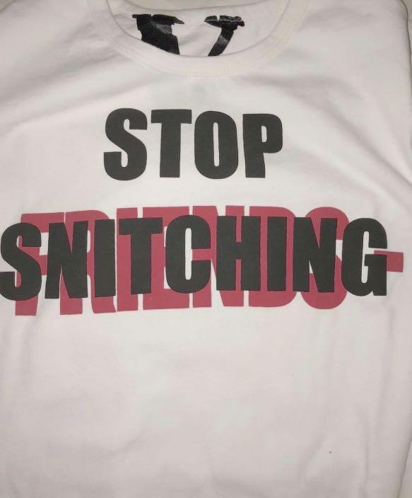 vlone stop snitching tee