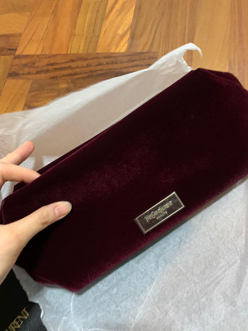 Saint laurent deals velvet pouch