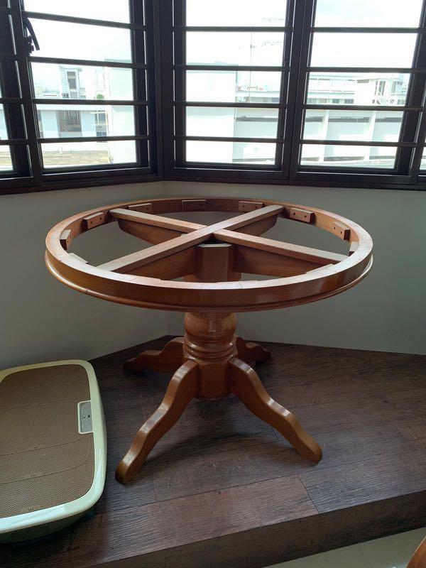 Round Dining Table Wooden Base Stand, Round Wood Dining Table Base Only
