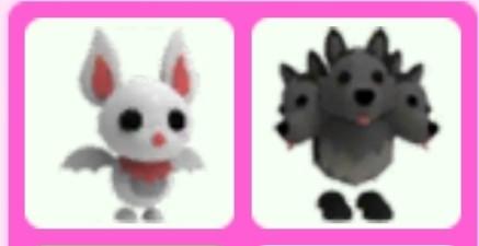 A Set Of Albino Bat And Cerberus For Sale In Adopt Me Video Gaming Gaming Accessories In Game Products On Carousell - cerberus roblox free