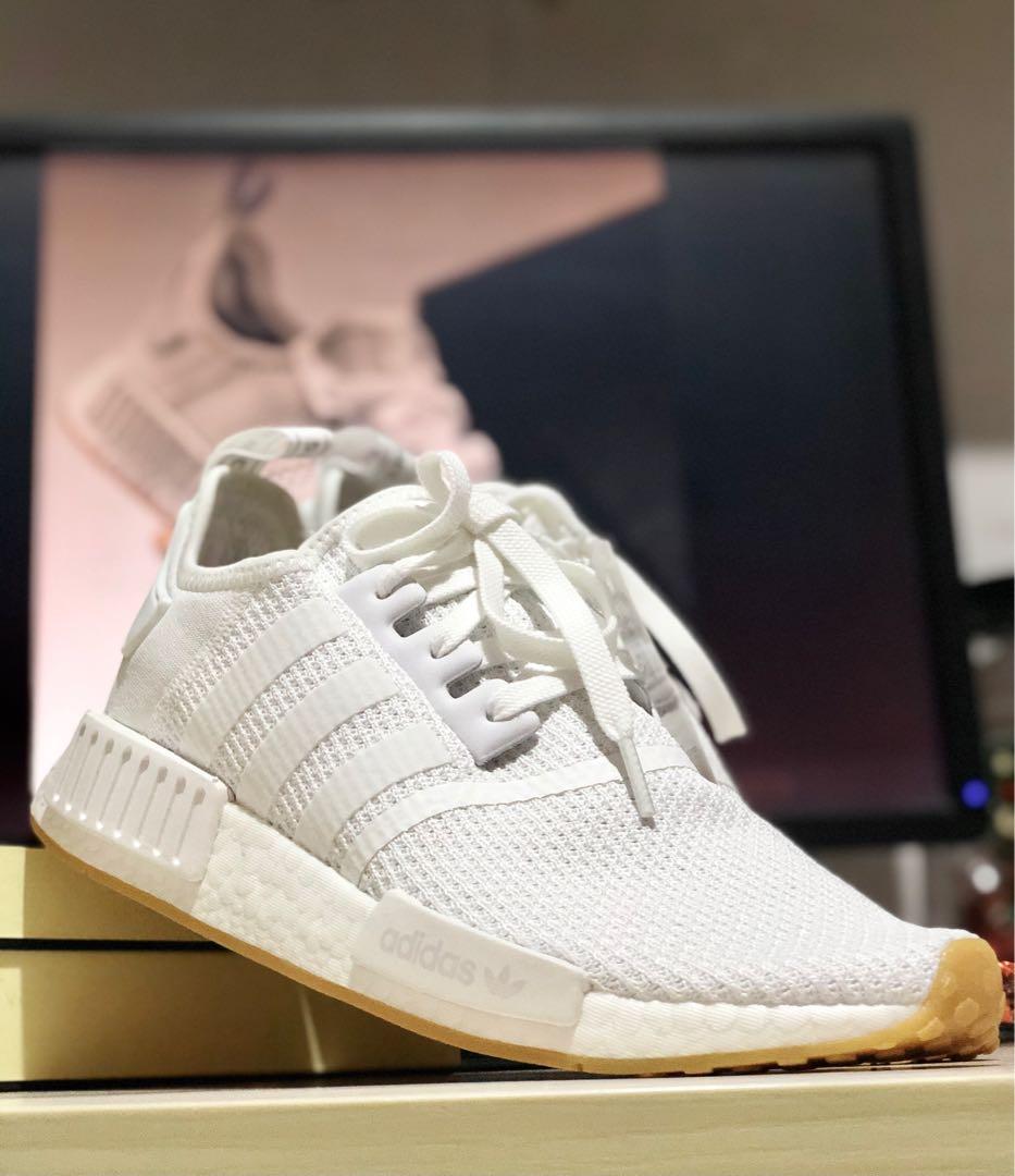 Adidas NMD R1 White Gum Sole Men s Fashion Footwear Sneakers on