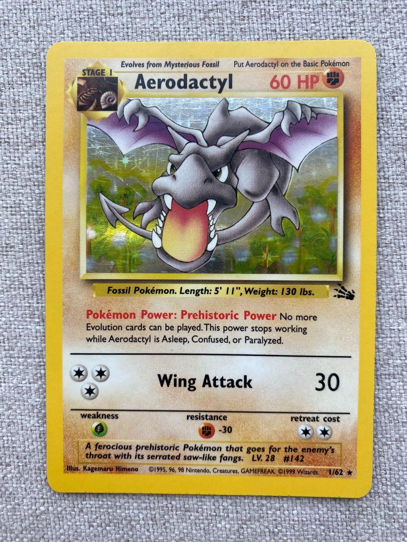 Aerodactyl 1/62 holographic Pokemon Card 