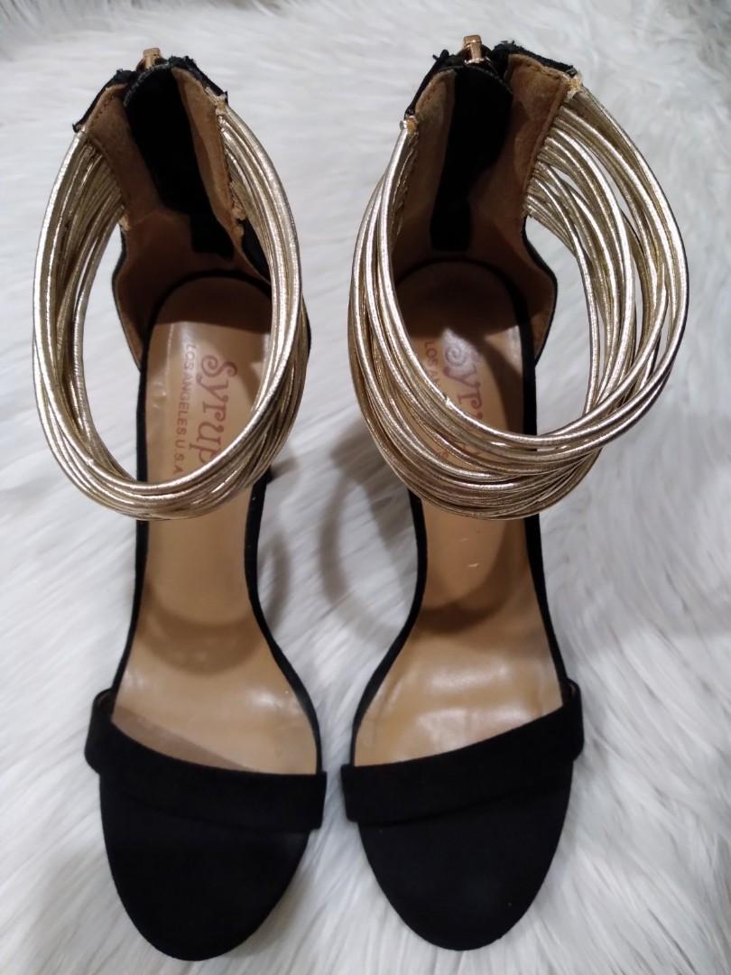 black and gold heels cheap