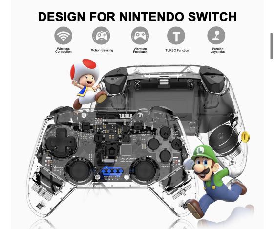 NexiGo Switch Controller Kit, Wireless Controller for Switch/Lite/OLED,  Bluetooth Controllers for Nintendo Switch with Vibration, Motion, Turbo and