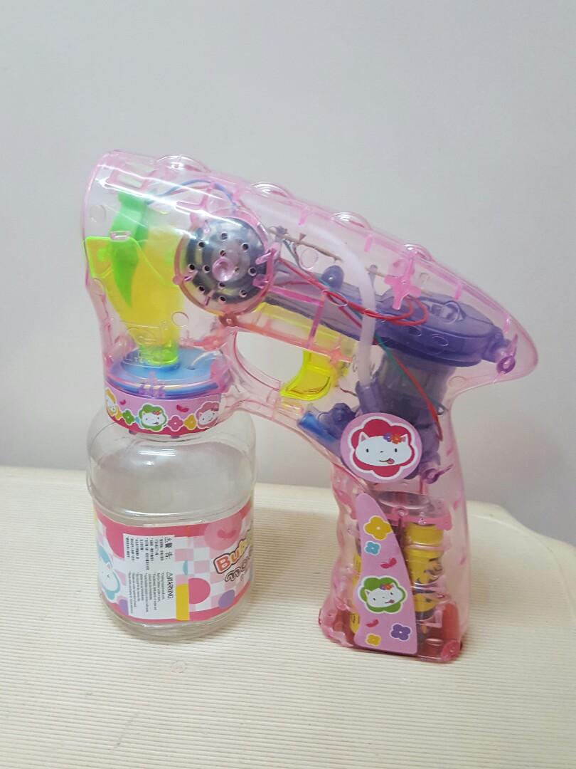 Bubble gun with light and sound (Category: Kids Toys) located in Manila. Submitted by sheldon_sun (Listing ID 1045470776, Image 1). Description: This is battery operated bubble gun it has sound and light..