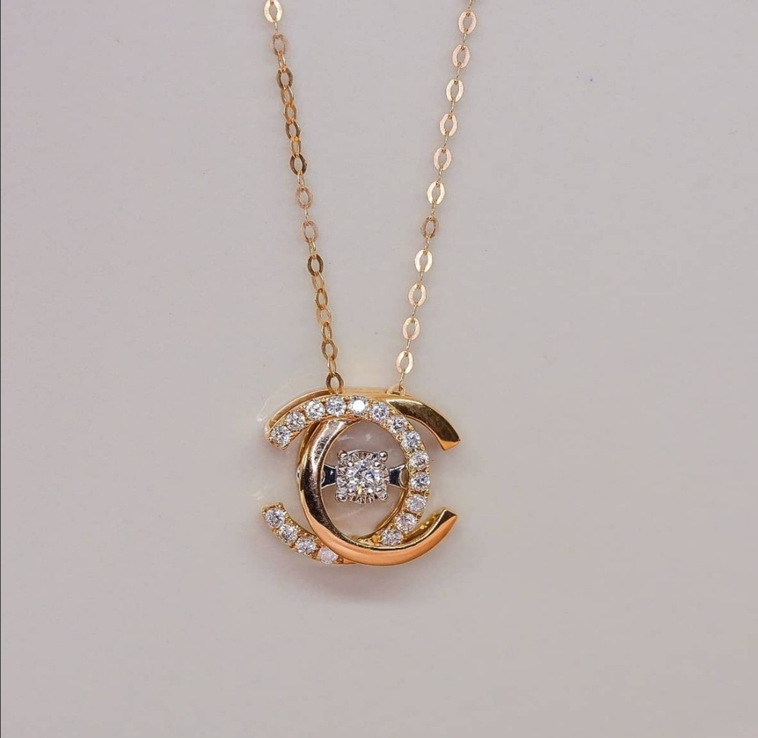 Chanel Inspired Diamond Necklace, Women 