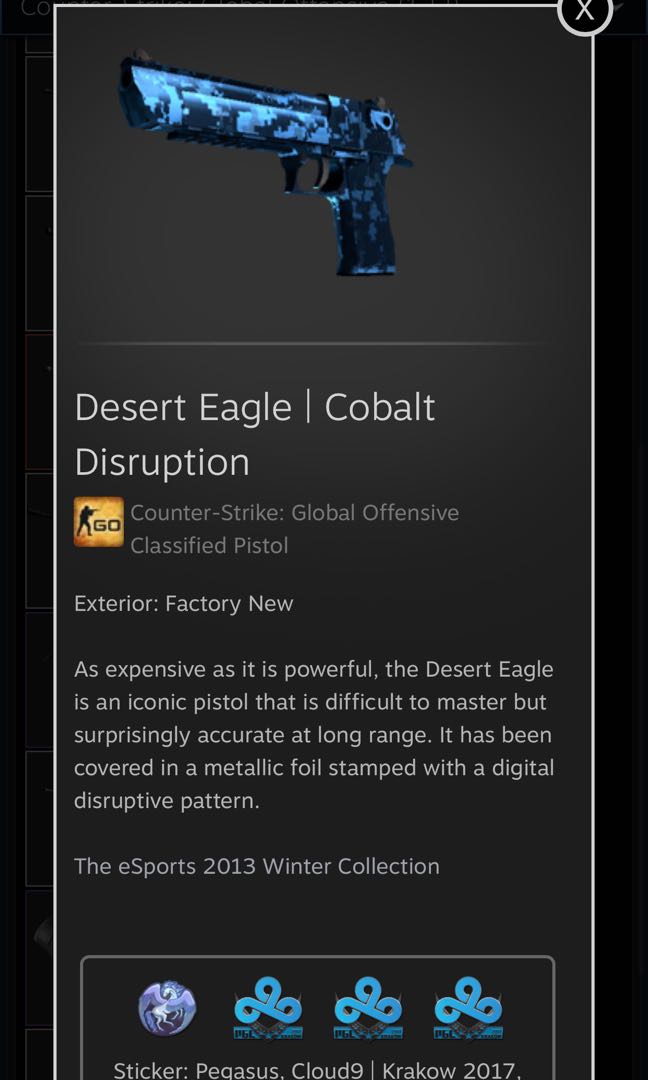Desert Eagle Cobalt Disruption Fn Toys Games Video Gaming In Game Products On Carousell Csgo desert eagle midnight storm. desert eagle cobalt disruption fn