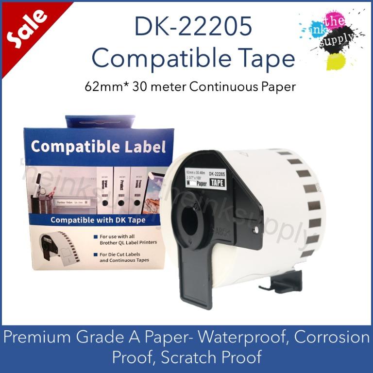 DK-22205 62mm Continuous Thermal Label Roll for Brother QL ...