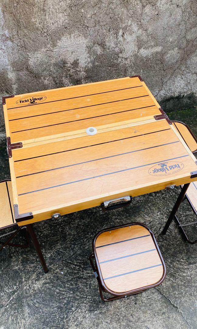 foldable/handy picnic table with 4 stools, Furniture & Home Living ...