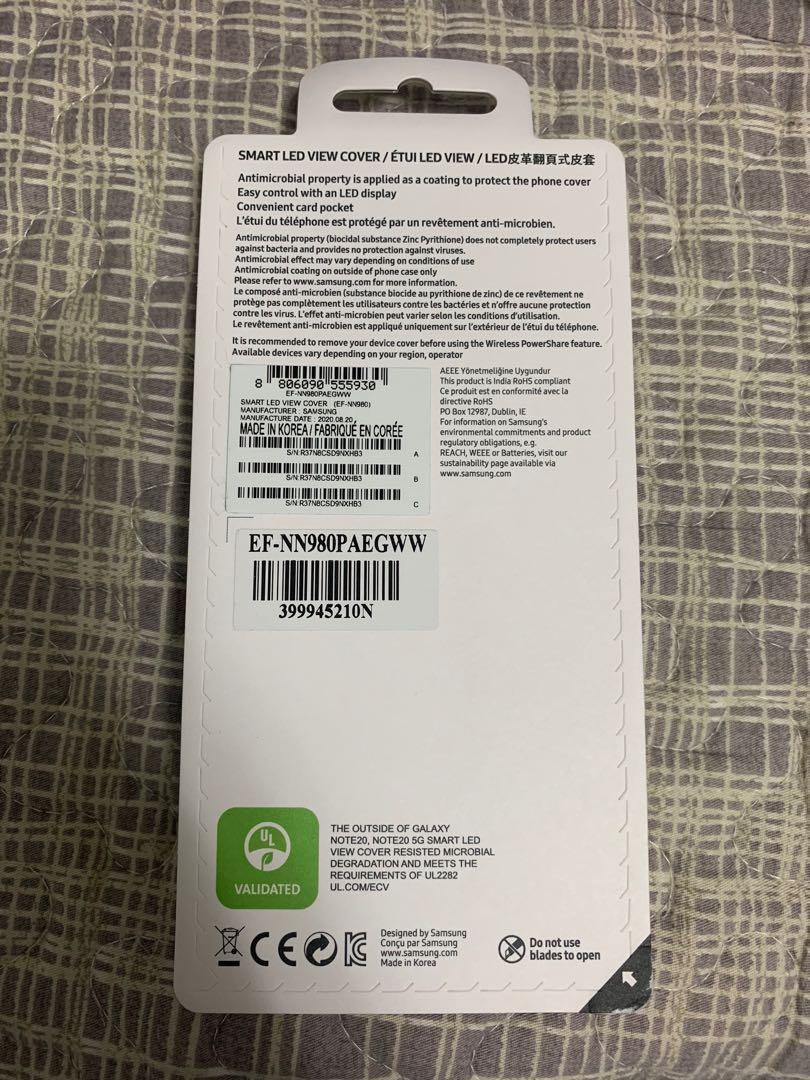 Galaxy Note 20 (Category: Cases & Sleeves) located in Singapore. Submitted by elimlam (Listing ID 1045525607, Image 3). Description: Smart LED view cover Antimicrobial Coating Galaxy Note 20 5G.