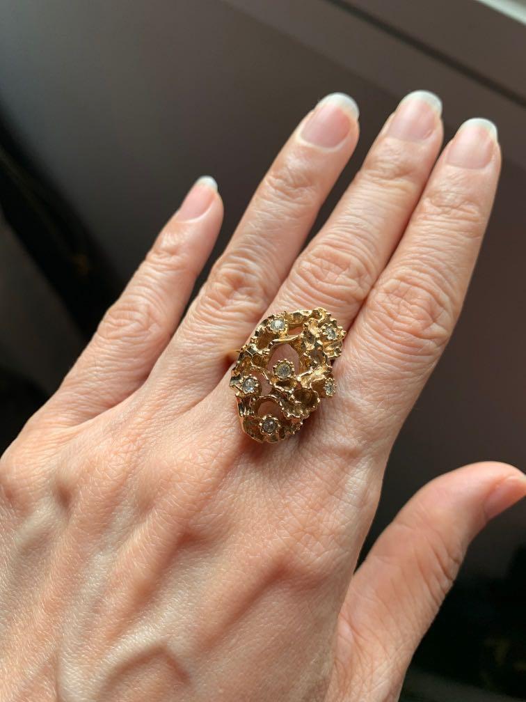 Gold plated online nugget ring