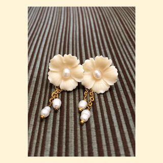 Cherry Blossom Earrings in Ivory (Hiraya Accessories)
