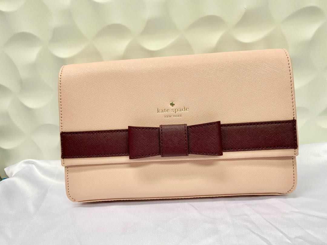 Kate Spade Kirk Park Saffiano Veronique Alek Crossbody Bow NWT
