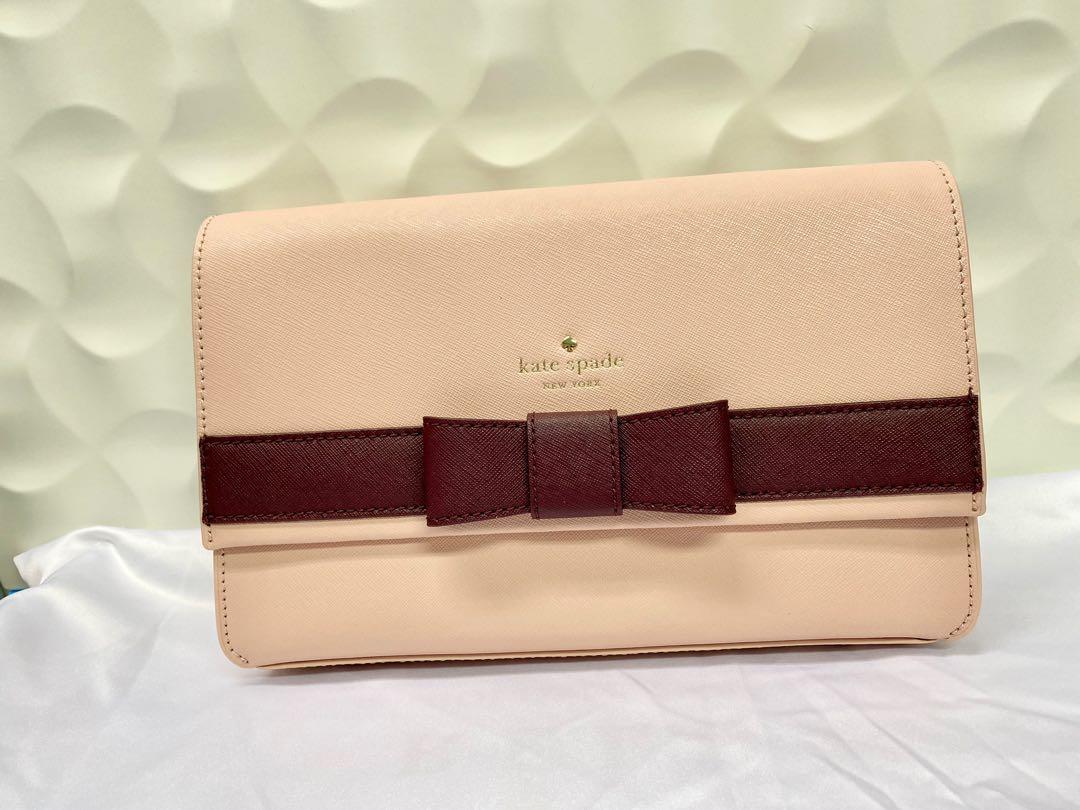Kate Spade Kirk Park Saffiano Veronique Alek Crossbody Bow NWT