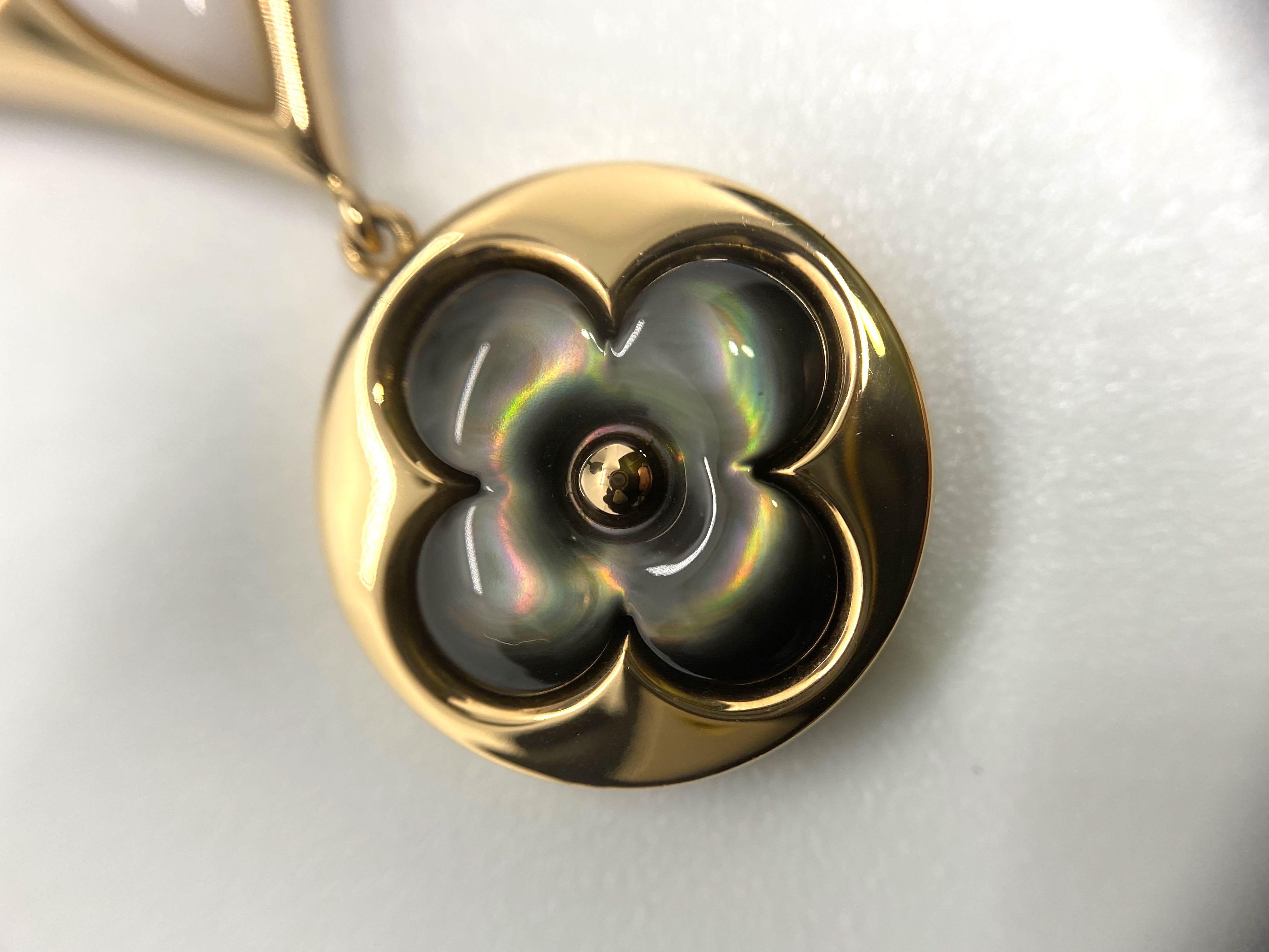 Louis Vuitton Color Blossom Lariat Pendant Necklace 18K Rose Gold