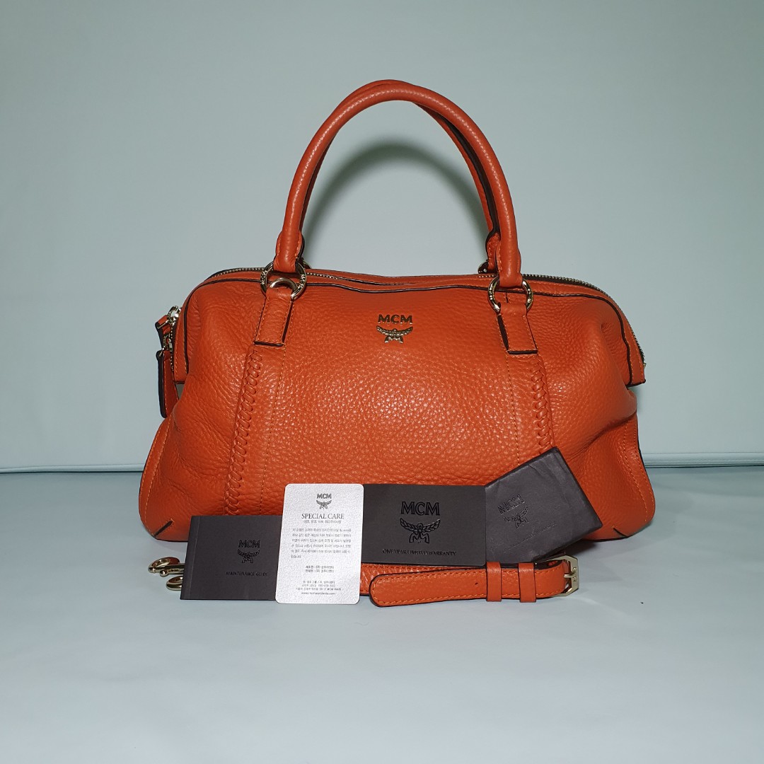 Orange sales mcm bag