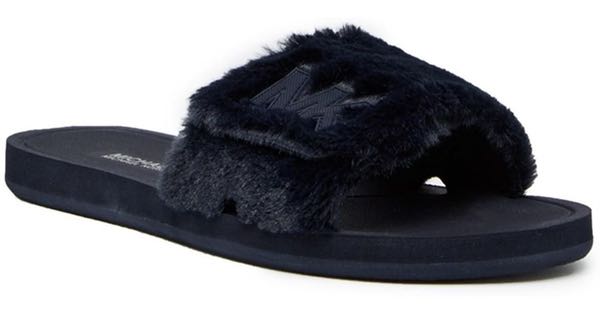 michael kors fur flip flops