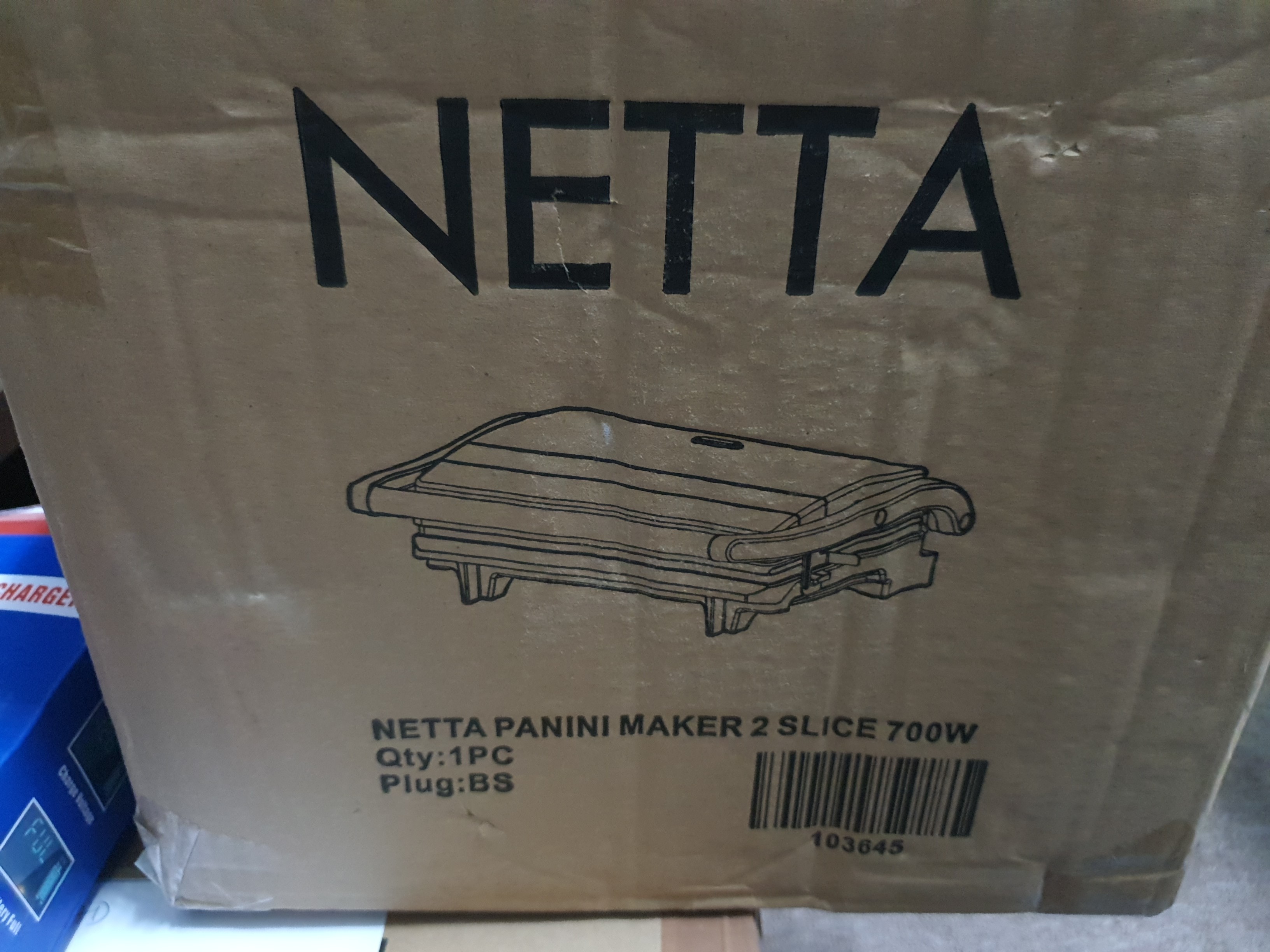 Netta Panini Maker 2 Slice 700W, TV & Home Appliances, Kitchen