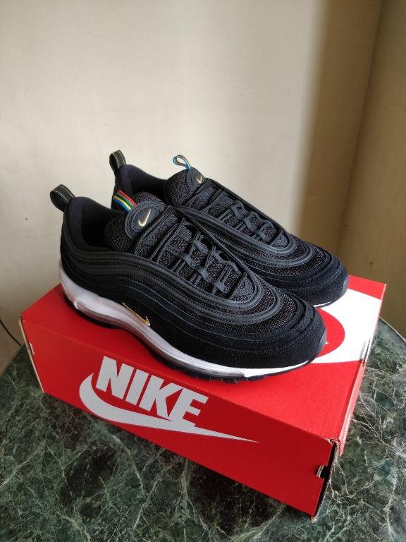 Nike Air Max 97 QS Black Metallic Gold White Size US 9.5 Men s